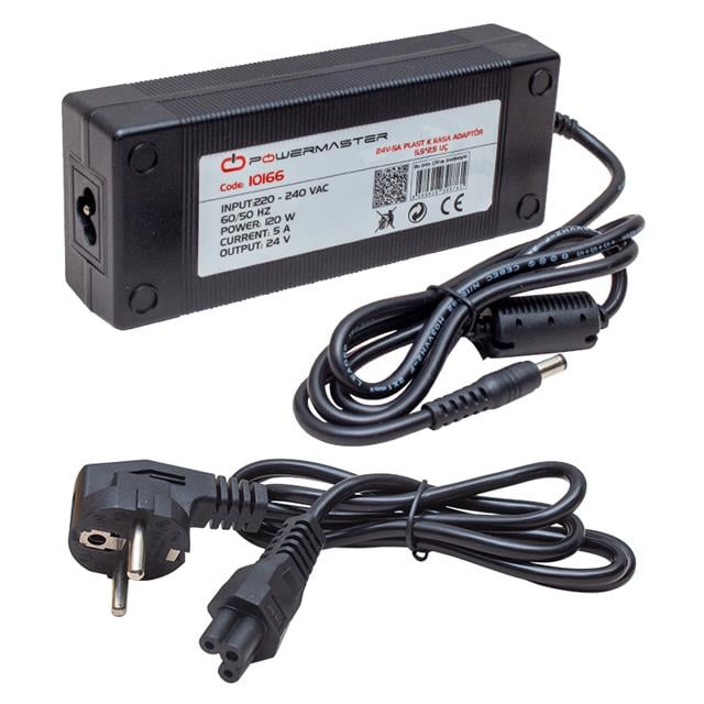 Powermaster PM-10166 24 Volt - 5 Amper - 120 Watt 5.5*2.5 Mm Uçlu Plastik Kasa Masaüstü Adaptör