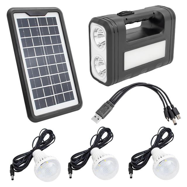 Powermaster GD-8017S Solar Panelli 3 Ampullü Solar Aydınlatma Sistemi