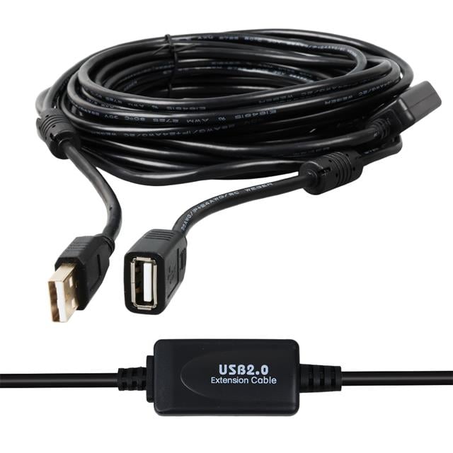 Powermaster PM-11955 10 Metre USB-A 2.0 Dişi Erkek Uzatma Kablosu Siyah
