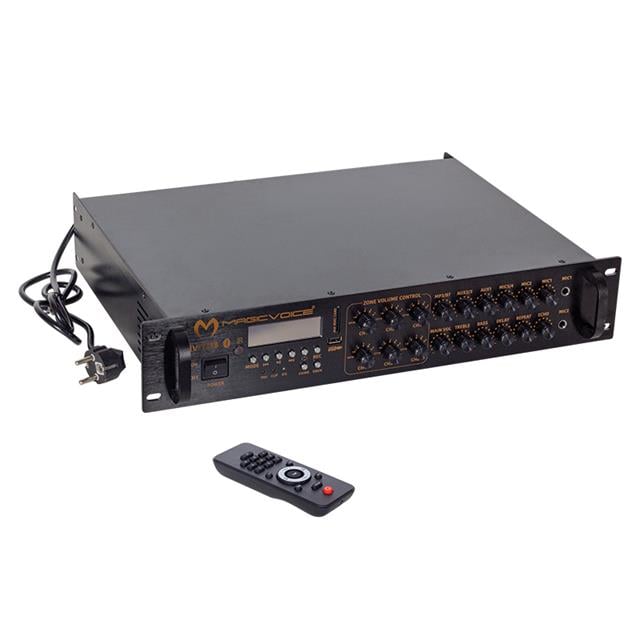 MagicVoice MV-1218 240W 5 Bölgeli USB/SD/Bluetooth Hat Trafolu Profesyonel PA Amfi