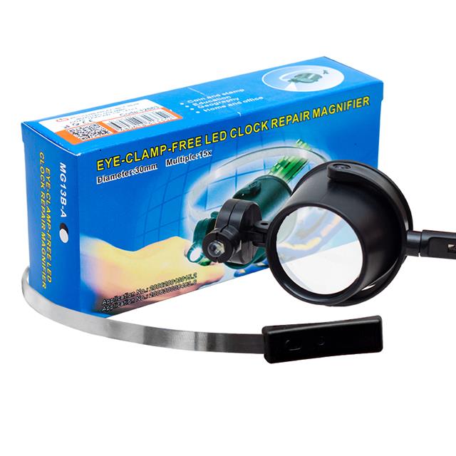 Powermaster MG13B-A Göze Takılan Tip 30 Mm Çaplı 15X Büyütmeli Led Aydınlatmalı Büyüteç