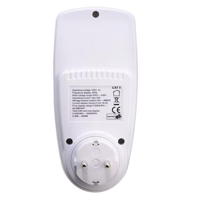 Powermaster PM-001 Dijital Wattmetre Elektrik Ölçüm Cihazı (230V-3680W / Maks:16A)