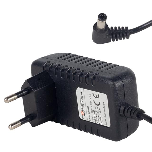 Powermaster PM-13782 6 Volt - 1 Amper 5.5*2.5 Mm Uçlu Priz Tipi Adaptör