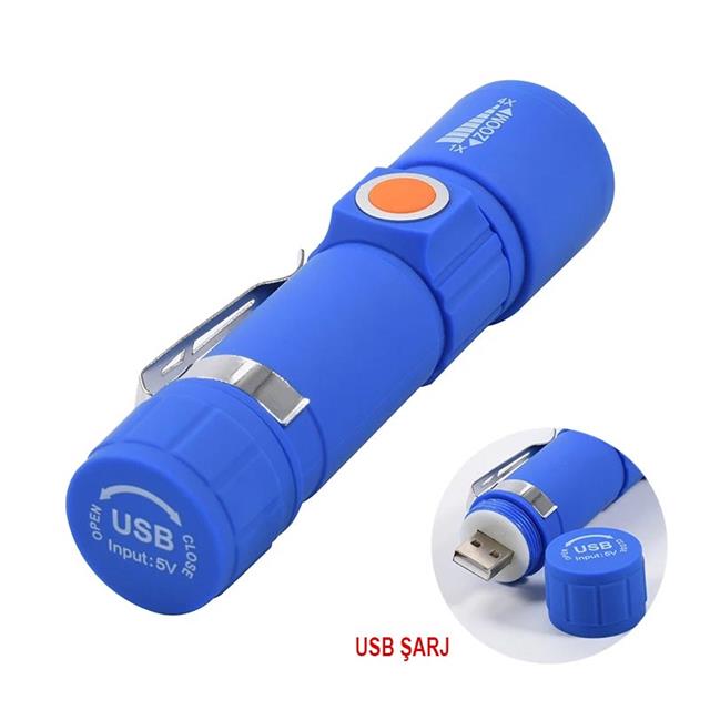 Powermaster MX-616S Usb Şarjlı 3 Modlu Plastik Kasa Mini El Feneri Özellikleri