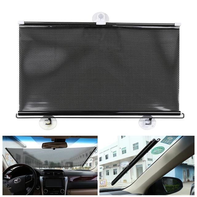 Sunup SN-14647 Araç İçi Otomatik Geri Sarımlı Katlanabilir Gözenekli Güneşlik 40x60cm