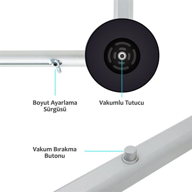 Weko 32 - 80’’ Alüminyum Vakumlu Tv Panel Ekran Taşıyıcısı