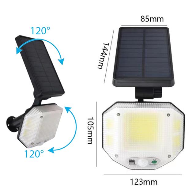 Powermaster PM-14917 Sensörlü Kumandalı 3 Kademeli Solarlı Bahçe Aydınlatma Lambası