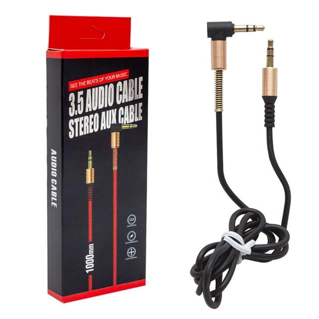 Powermaster PM-15124 1 Metre 3.5mm Erkek-Erkek 1. Kalite Kutulu L Uçlu Stereo AUX Kablo
