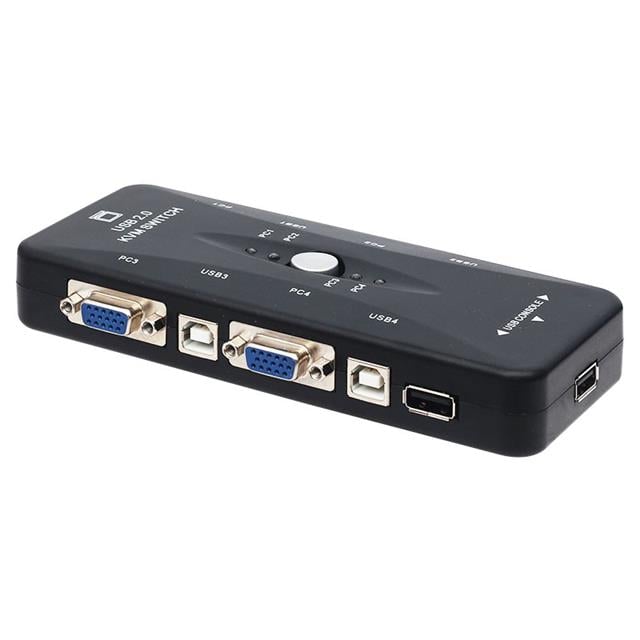 PowerMaster PM-15166 4 Kanal VGA KVM Switch (4 Bilgisayarı Tek Elden Yönetin)