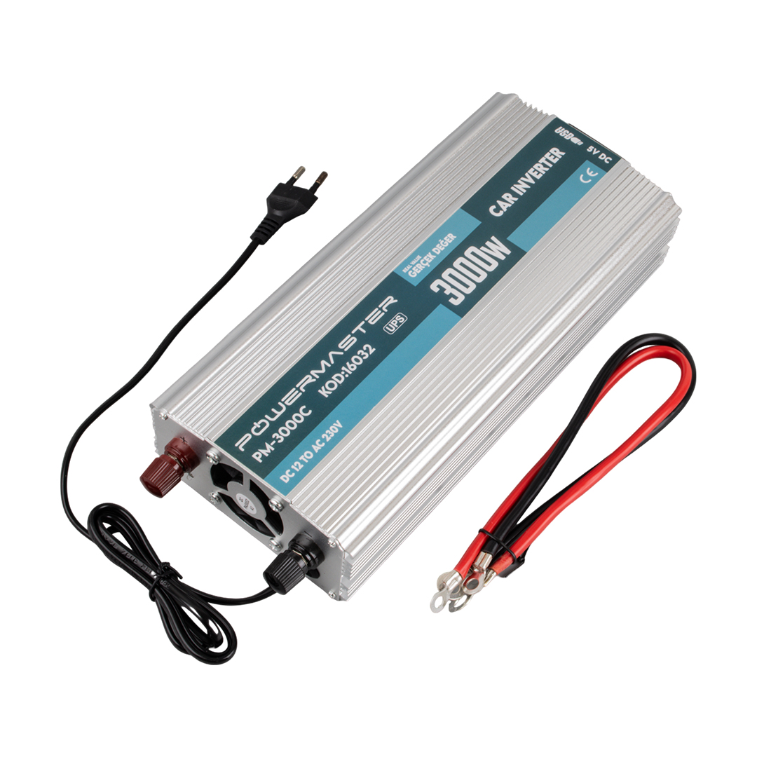 Powermaster%2012V%20to%20220V%203000W%20Modified%20Sinus%20Car%20Inverter%201xUSB%2012V%20Şarjlı%20PM-3000C