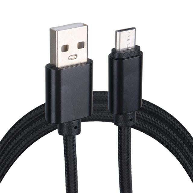 PowerMaster S3-S4 Samsung Micro USB Şarj Ve Data Kablosu 1 Metre Örgülü Siyah