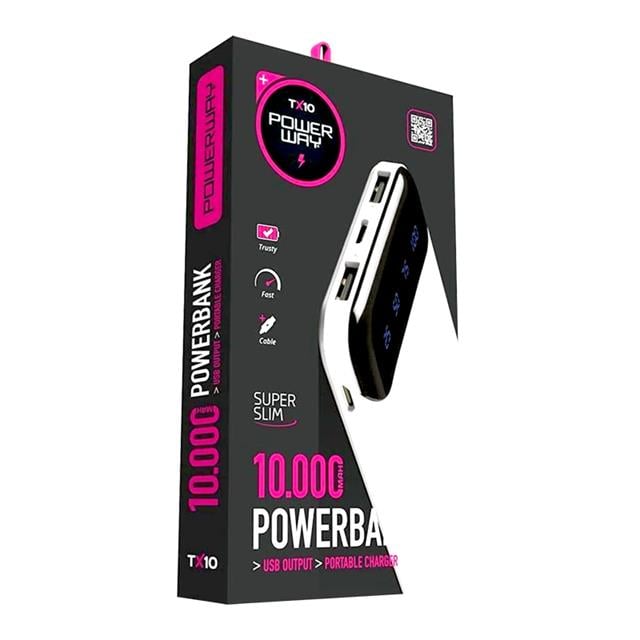 Powerway TX-10 10000 Mah Çift USB Dijital Ekran Ledli Powerbank