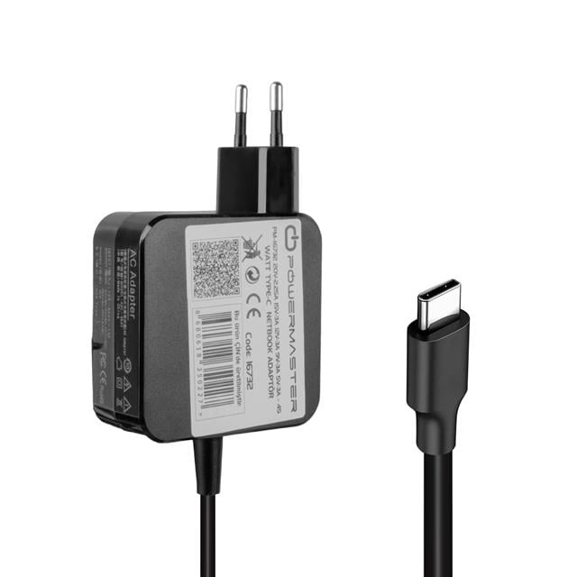 Powermaster PM-16732 5-12-20 Volt Universal 45 Watt Type-C Adaptör (Lenovo Notebook)