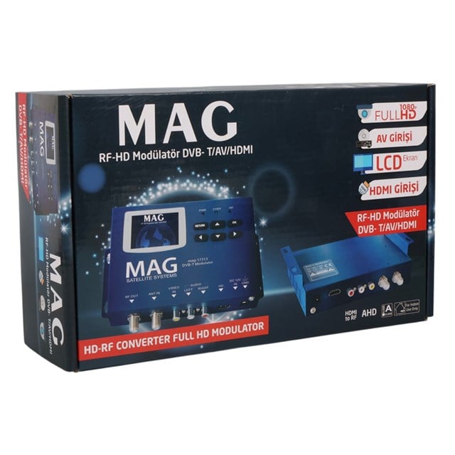 Mag MG-17313 Lcd Ekranlı Hd-Rf Converter Full Hd Dvb-T Encoder Modülatör (Dvb-T/Av/HDMI)