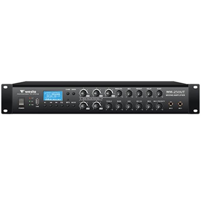 Westa WM-250UT 250W /4-16 Ohm USB/BT/EKO/UK 6 Bölgeli 4 Mik.Giriş Trafolu Mixer Anfi