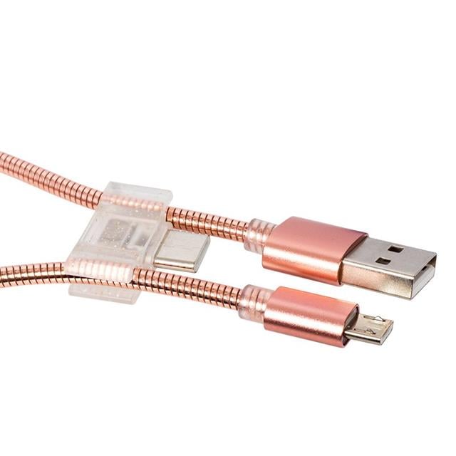 Powermaster Android-Micro Usb Serisi + Type C Örgülü Kısa Data Şarj Kablosu
