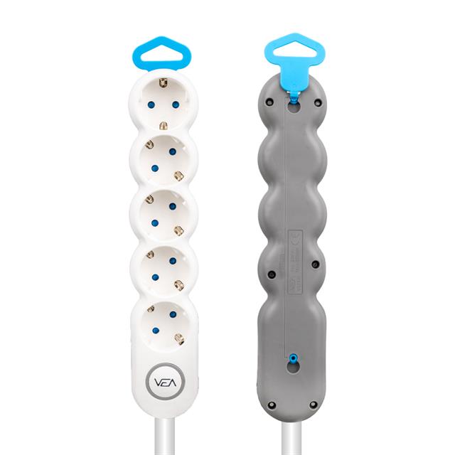 Vea 5’li Kablolu Anahtarlı 1,5 Metre Akım Korumalı Grup Priz VE-2S5S