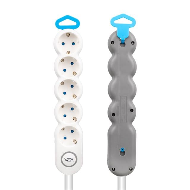 Vea 5’li Kablolu Anahtarlı 1,5 Metre Akım Korumalı Grup Priz VE-2S5S