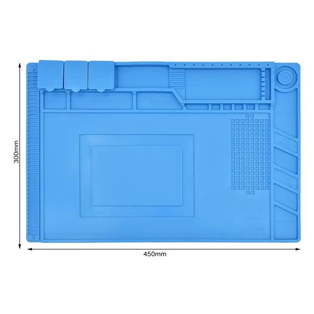 PowerMaster S-160 Silikon Tamir Onarım Lehim Matı Pedi Isıya Dayanıklı Magnetli Antistatik (45X30 CM)