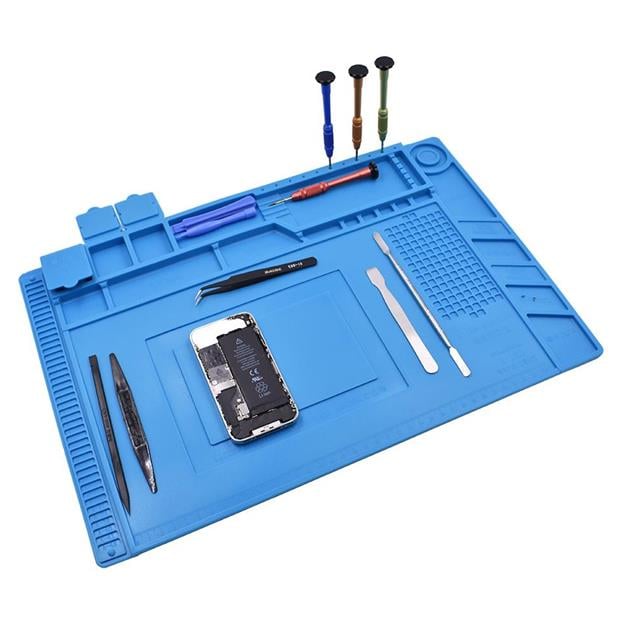 PowerMaster S-160 Silikon Tamir Onarım Lehim Matı Pedi Isıya Dayanıklı Magnetli Antistatik (45X30 CM)