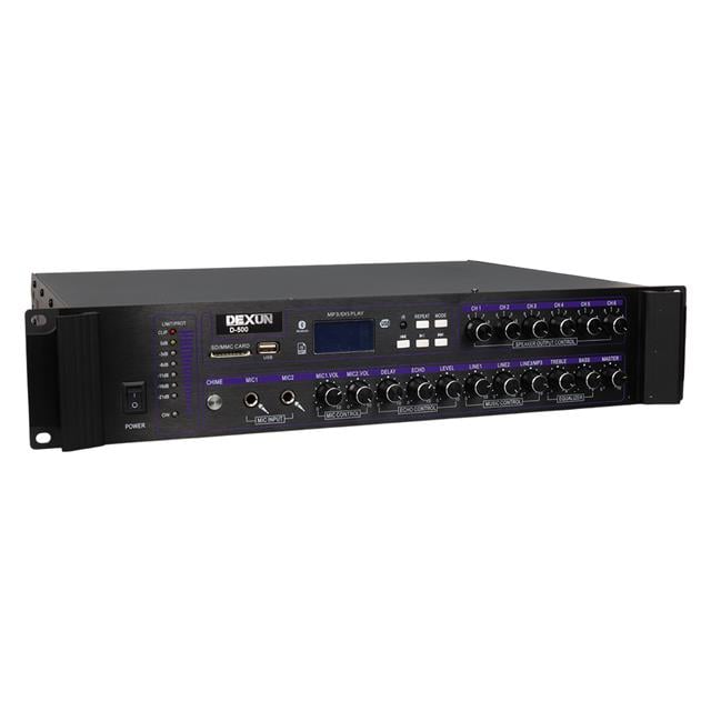 Dexun D-500 USB-SD-BT 350-700 W 6 Bölge 3 Aux 2 Mikrofon Giriş Trafolu Mixer Anfi