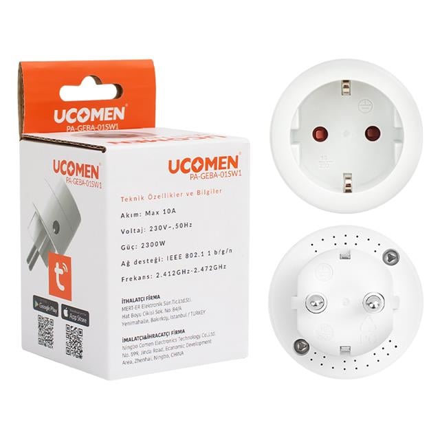Ucomen 10 Amper Wifi Tuya Destekli Akıllı Priz PA-GEBA-01SW