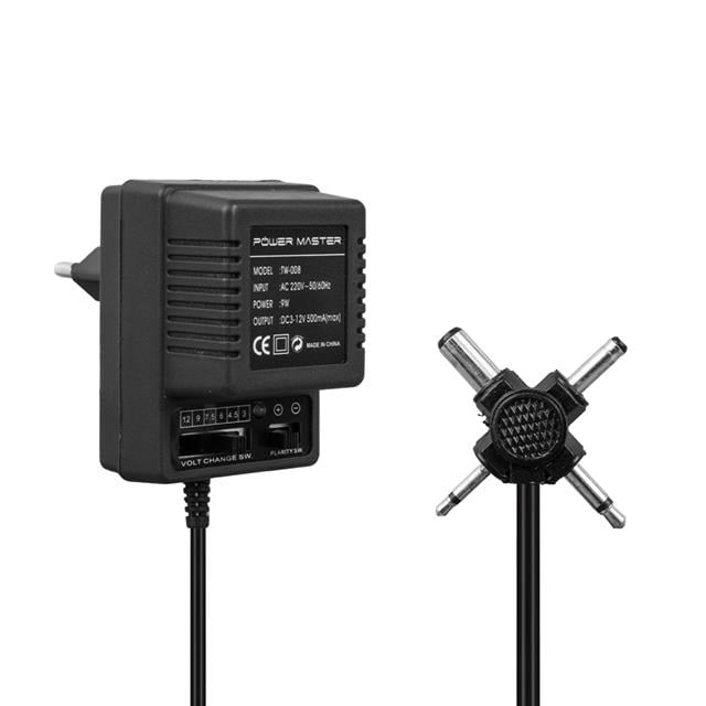 Powermaster PM-20043 3 Volt - 12 Volt - 0.5 Amper Ayarlı Adaptör 4 Uçlu