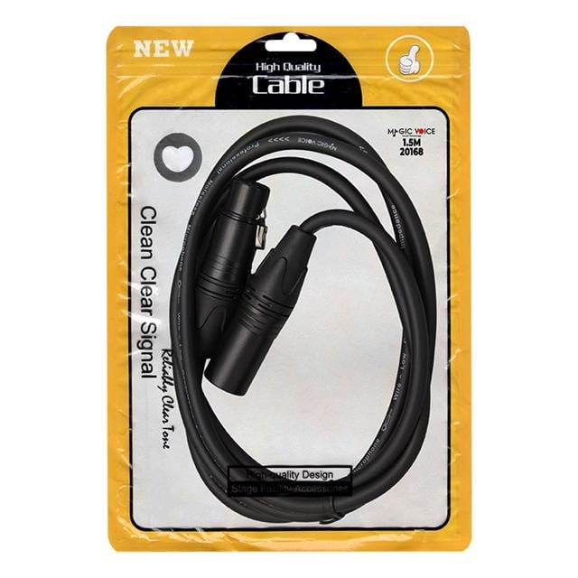 MagicVoice LD381 1.5 Metre Canon XLR Dişi - Canon XLR Erkek Stereo Plastik Jak Mikrofon Ses Kablosu