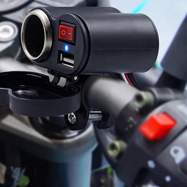 PowerMaster PM-20493 DC 12-45V Motosiklet Çakmaklık USB Şarj Soketi Su Geçirmez Kapaklı