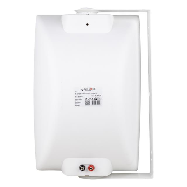 Magicvoice MV-20969 İki Yollu 8’’ 20cm 250W 100V Trafolu Beyaz Hoparlör