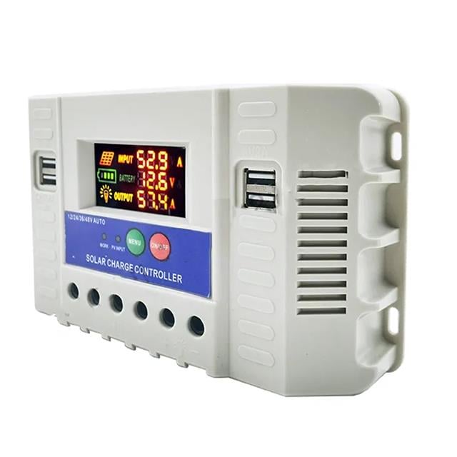 Powermaster PM-50A 12V-24V-36V-48V 50 Amper 4 USB’li Dijital Otomatik Solar Şarj Regülatörü