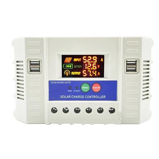 Powermaster PM-50A 12V-24V-36V-48V 50 Amper 4 USB’li Dijital Otomatik Solar Şarj Regülatörü
