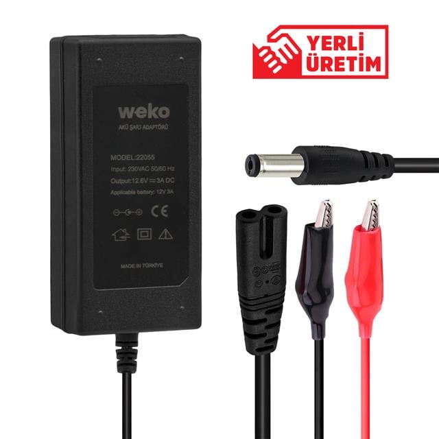 12.6V - 3 Amper 3S Lithium Ion Battery Charger 5.5-2.5mm Lityum İyon Piller Için Uygun Şarj Cihazı