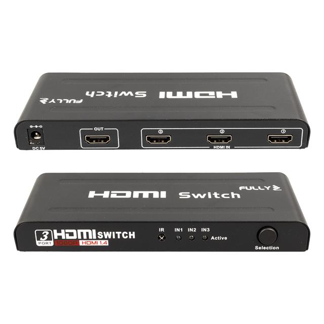 Fully G-538H 3 Giriş 1 Çıkış Hdmi Switcher Toplayıcı Metal Kasa Adaptörlü