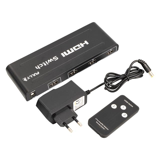 Fully G-538H 3 Giriş 1 Çıkış Hdmi Switcher Toplayıcı Metal Kasa Adaptörlü