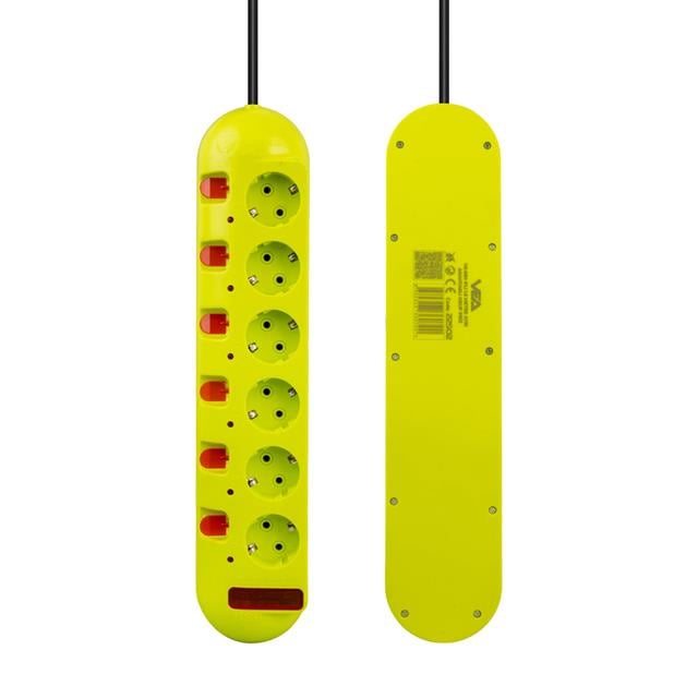 Vea VE-E60 6’Lı 1.5 Metre Ayrı Anahtarlı Grup Priz