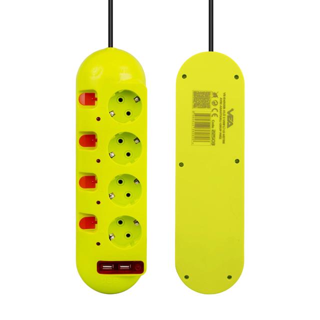 Vea VE-E40USB 4’lü 2 USB’li 1.5 Metre Ayrı Anahtarlı Grup Priz