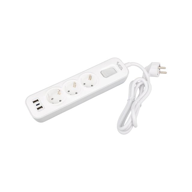 Vea VE-NOVA103U A Class 3’lü 2 Usb’li Anahtarlı 1.5 Metre Akım Korumalı Priz