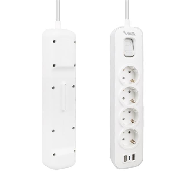 Vea VE-NOVA104U A Class 4’lü 2 Usb’li Anahtarlı 1.5 Metre Grup Priz
