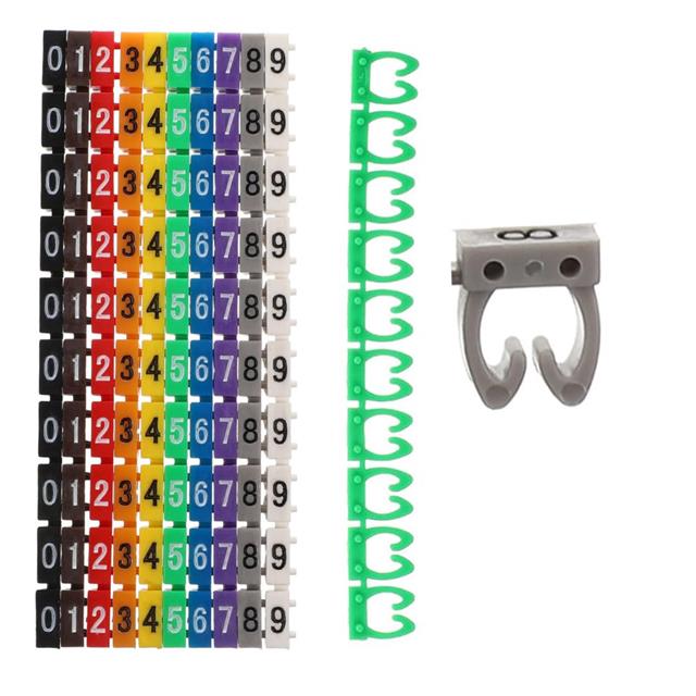 PowerMaster 0-9 Dijital Kodlu Renkli Kablo İşaretleyici 2,5mm (100lü Paket)