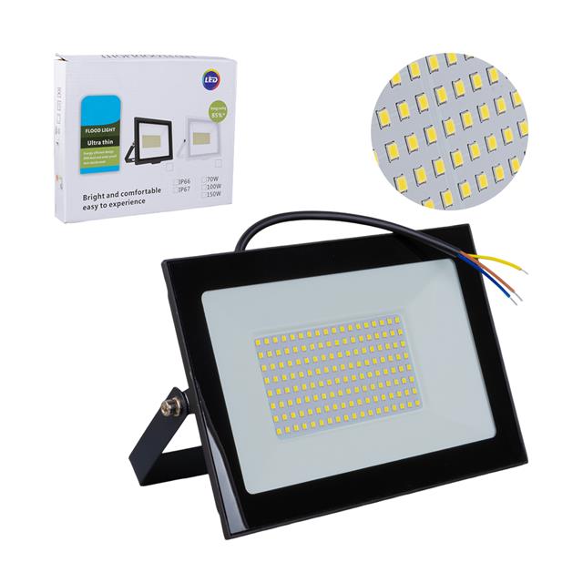 Powermaster PM-22572 100 Watt - 220 Volt 6500K IP66 150* Işık Açısı Siyah Slim Kasa Beyaz Led Projektör