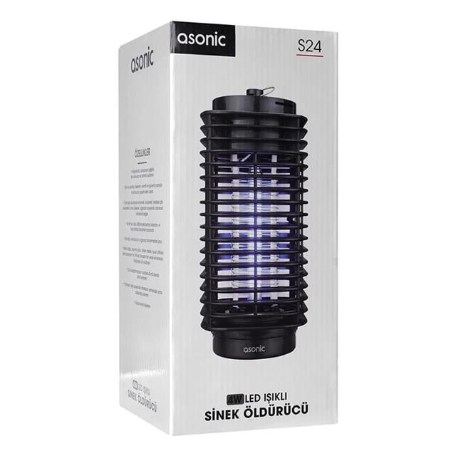 Asonıc S24 Pro 4 Watt Siyah Taşınabilir Led Mavi Işıklı Sinek Öldürücü