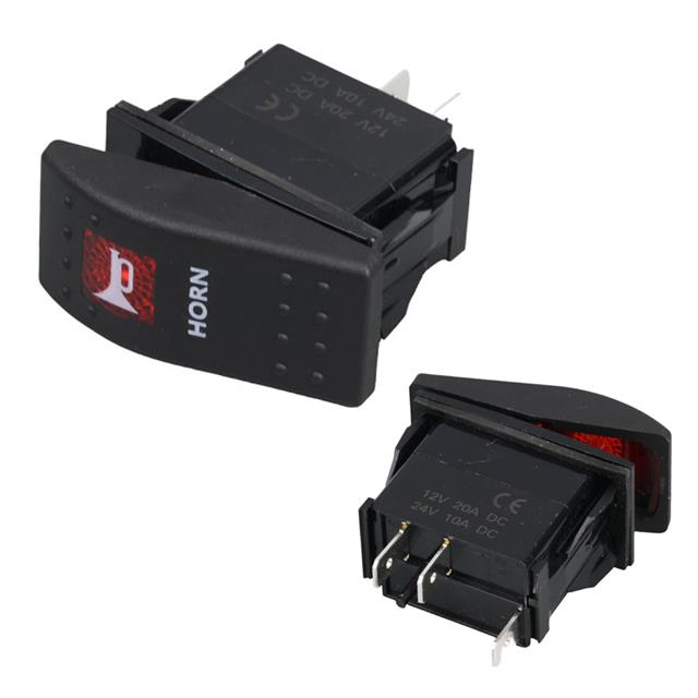 PowerMaster Korna Sembollü Işıksız Yaylı 2 Pinli On-Off 12-24V Marin Switch