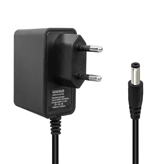 Weko 6 Volt 2 Amper 5.5*2.5 Uçlu Yerli Üretim Priz Tipi Adaptör