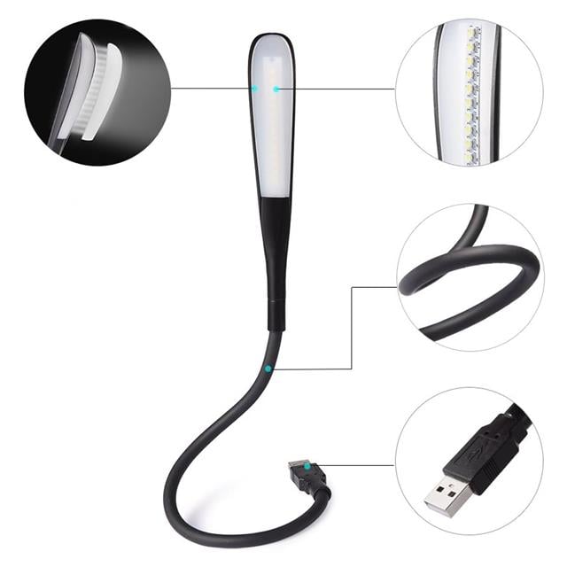PowerMaster PM-24561 14 Ledli Siyah Esnek Usb Led Lamba