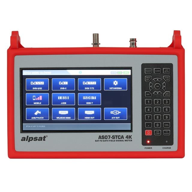 Satfinder AS07-STCA 4K Dvb S-S2/T-T2/C/J.83B/ISDB-T Sinyal Analizörü + Görüntülü Uydu Bulucu + Kamera Test Cihazı