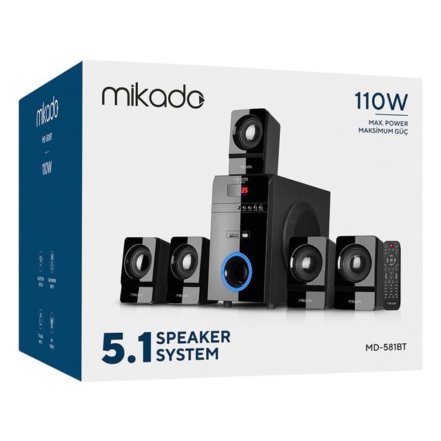 Mikado MD-581BT 110W USB/SD/FM/BT Destekli 5+1 Ses Sistemi Hoparlör - Speaker