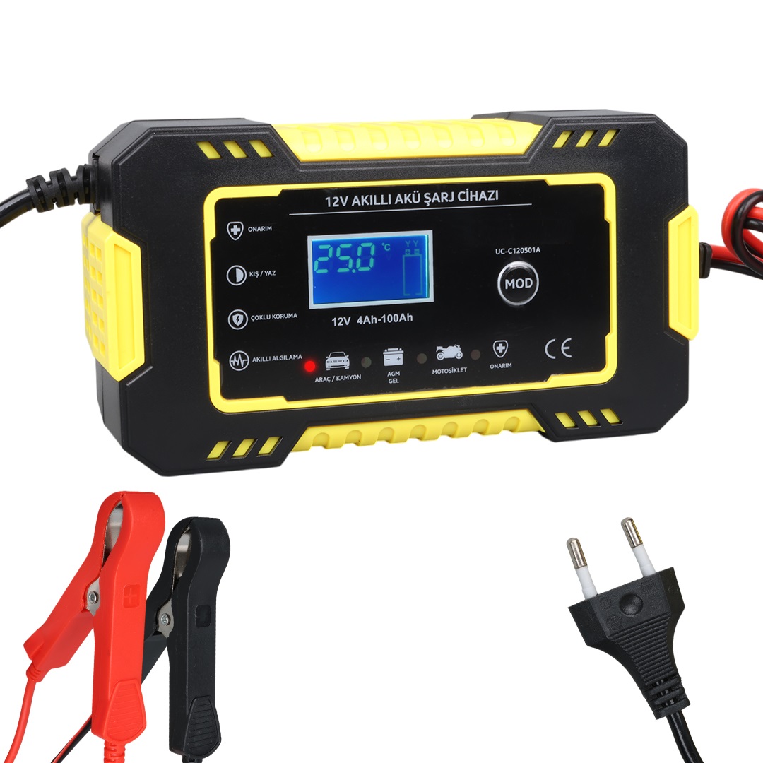 12V%206Ah%20Göstergeli%20Asitli%20Sulu%20Kuru%20Kurşun%20Akülere%20Uygun%20Akü%20Şarj%20Cihazı%20Takviye%20Değildir%20YELLOW