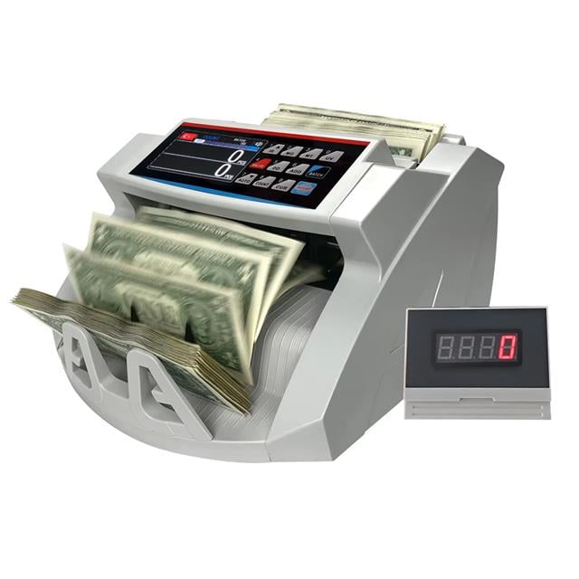PowerMaster PM-25068 TRY-EUR-USD Sesli Karışık Ve Adet Para Sayma Makinesi Harici Ekranlı 80W 60db AC100-240V