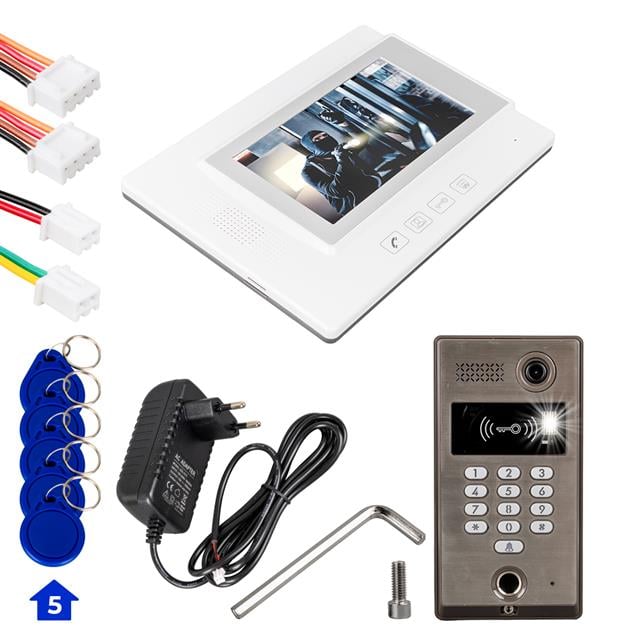 PowerMaster 773TP 1 Daire 7’’ NFC Şifre Girişli Görüntülü Diafon Kapı Zili Interkom Akıllı Ev Güvenliği Sistemi